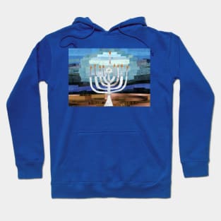 Fully Lit Menorah Collage Hoodie